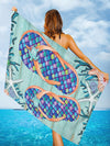 Sun-Kissed Adventure Set: Beach Towel, Slippers, and Beach Blanket - Perfect for Swimming, Camping, and Gym