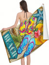 Sun-Kissed Adventure Set: Beach Towel, Slippers, and Beach Blanket - Perfect for Swimming, Camping, and Gym