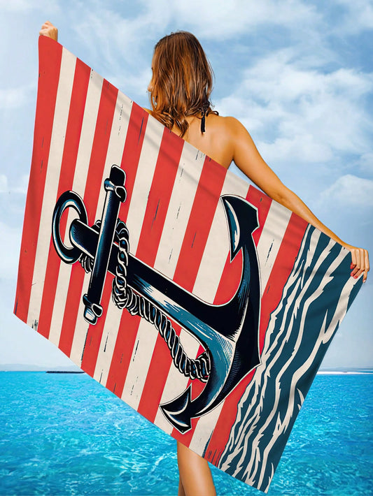 The Nautical Vibes Microfiber Beach <a href="https://canaryhouze.com/collections/towels" target="_blank" rel="noopener">Towel</a> is the perfect companion for your beach trips and gym sessions. The lightweight towel features a stylish anchor print, making it both functional and fashionable. Made with microfiber material, it offers quick-drying and absorbent properties for your convenience. Upgrade your beach essentials with this versatile towel.