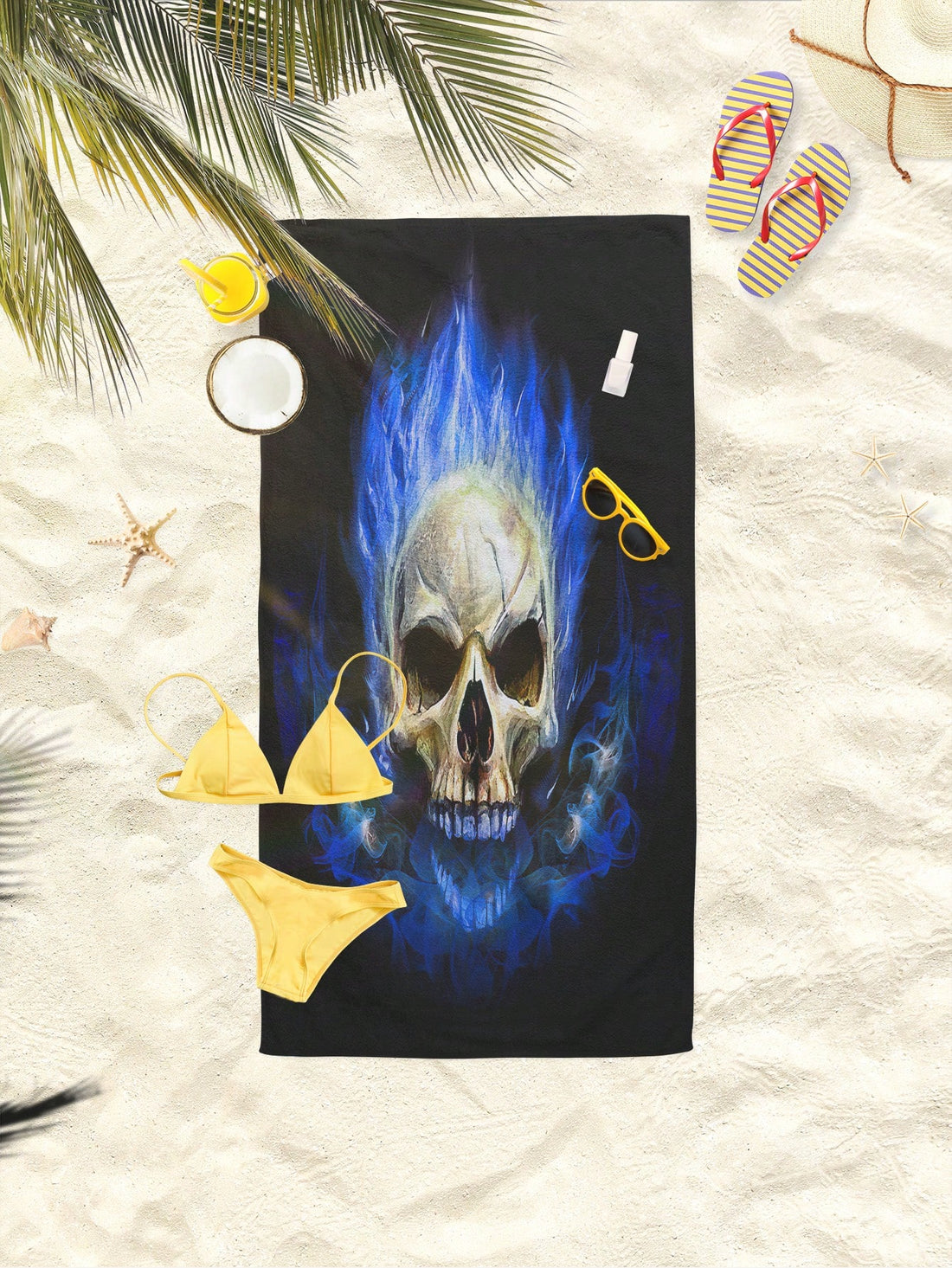 Introducing the Skull Pattern Ultra-Fine Fiber <a href="https://canaryhouze.com/collections/towels" target="_blank" rel="noopener">Beach Towel</a>, the perfect oversized blanket for all your outdoor activities. Made with ultra-fine fiber, this towel is soft, lightweight, and quick-drying. Available in various sizes for adults and children. Ideal for travel, swimming, diving, surfing, yoga, and camping.