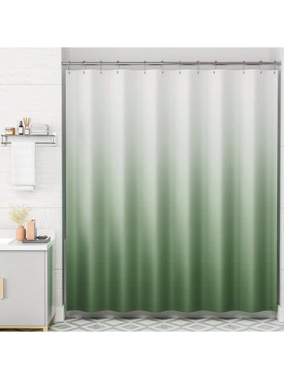 Rustic Farmhouse Ombre Shower Curtain Set - 12 Hooks Included