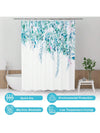 Rustic Eucalyptus Floral Shower Curtain Set - 72x72 Inches