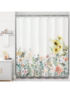 Rustic Eucalyptus Floral Shower Curtain Set - 72x72 Inches