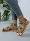 Peacock Paradise: Women's New Style Comfortable Flat Sandals With Toe Ring