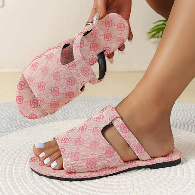 Summer Chic: Fringe Patterned Flat Beach Slippers for Women