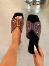 Sparkling Black Suede Sandals: Elevate Your Casual Summer Outfit