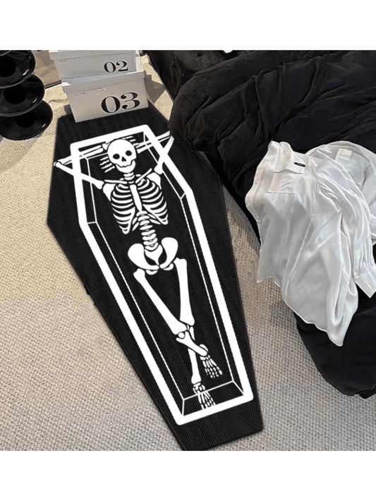 Elevate your <a href="https://canaryhouze.com/collections/rugs-and-mats" target="_blank" rel="noopener">bedroom decor</a> with the Dark Aesthetic Gothic Coffin Shaped Carpet. Made with quality materials, this elegant carpet adds a touch of dark sophistication to any room. Its unique coffin shape adds a touch of avant-garde style to your space. Experience luxury and comfort with this one-of-a-kind home accessory.