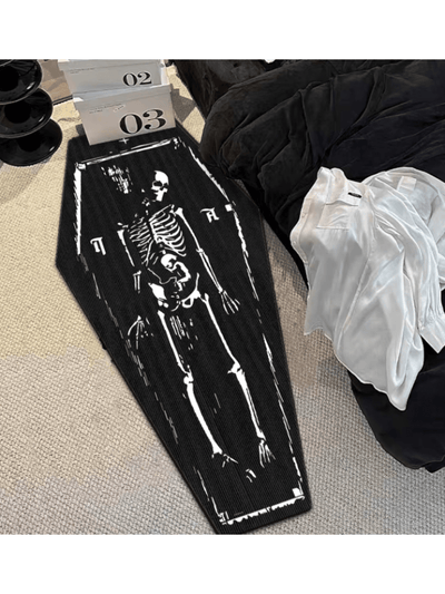 Dark Aesthetic: Gothic Coffin Shaped Carpet for Bedroom Decor