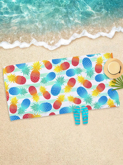 Pineapple Paradise: Microfiber Beach Towel for Swimming, Vacation Travel, and Camping