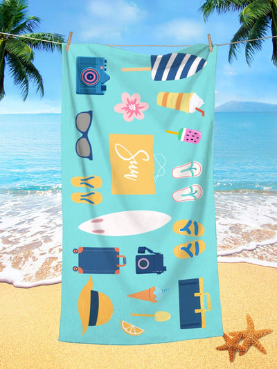 Pineapple Paradise: Microfiber Beach Towel for Swimming, Vacation Travel, and Camping