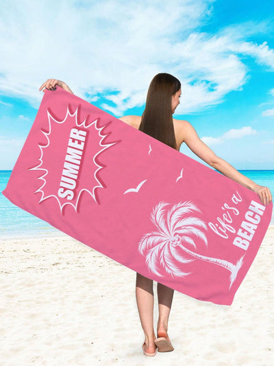 Tropical Paradise Palm Tree Beach Towel for Swimming and Travel