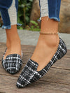 Chic Black Plaid Pattern Pointed Toe Flats - Spring and Autumn Collection