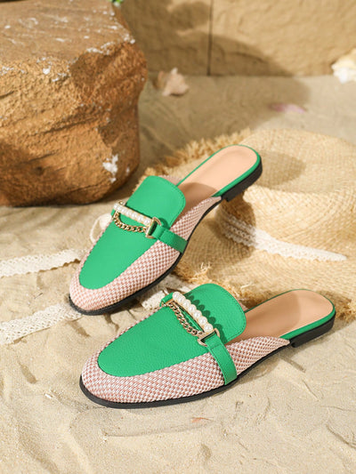 Pearl Metal Detail Flat Shoes: Summer Must-Have for Beach and Outdoor Adventures