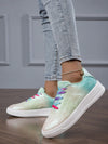 Green Ombre Gradient Star Sneakers: Stylish & Comfortable Low-Cut Design