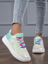 Green Ombre Gradient Star Sneakers: Stylish & Comfortable Low-Cut Design