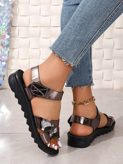 Summer 2024 Fairy Style High-End Sandals with Thick Soles: Delicate Fashion for Beach Fashionistas