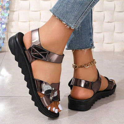 Summer 2024 Fairy Style High-End Sandals with Thick Soles: Delicate Fashion for Beach Fashionistas