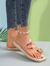 Glamorous Rhinestone Butterfly Flat Sandals for Your Vacation Getaway