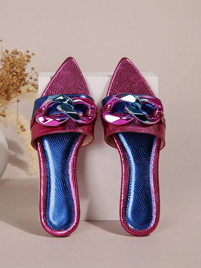 Chic and Comfortable Women's Pointed Toe Open Toe Slippers for Summer Holidays