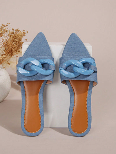 Chic and Comfortable Women's Pointed Toe Open Toe Slippers for Summer Holidays