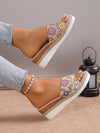 Walk Tall in Style: Women's Plus Size Woven Straps Wedge Platform Slides Summer Sandals