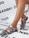 Floral Print Denim Flat Sandals: Stylish and Comfortable Footwear for Women in 2024