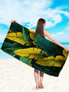 Ultimate Travel Companion: Large Leaf Pattern Beach Towel for Swimming, Camping, and Outdoor Activities
