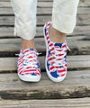 Red Stripe Blue Star Canvas Sneakers: Versatile and Comfortable All Year Round