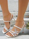 Chic and Stylish Bowknot Detail High Heeled Sandals for Summer in Apricot