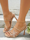 Chic and Stylish Bowknot Detail High Heeled Sandals for Summer in Apricot