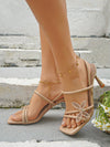 Chic and Stylish Bowknot Detail High Heeled Sandals for Summer in Apricot