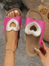 Heartfelt Style: Women's Color Block Half Slippers for Casual Wear