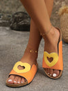 Heartfelt Style: Women's Color Block Half Slippers for Casual Wear