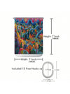 Colorful Dreams Waterproof Shower Curtain Set with 12 Plastic Hooks