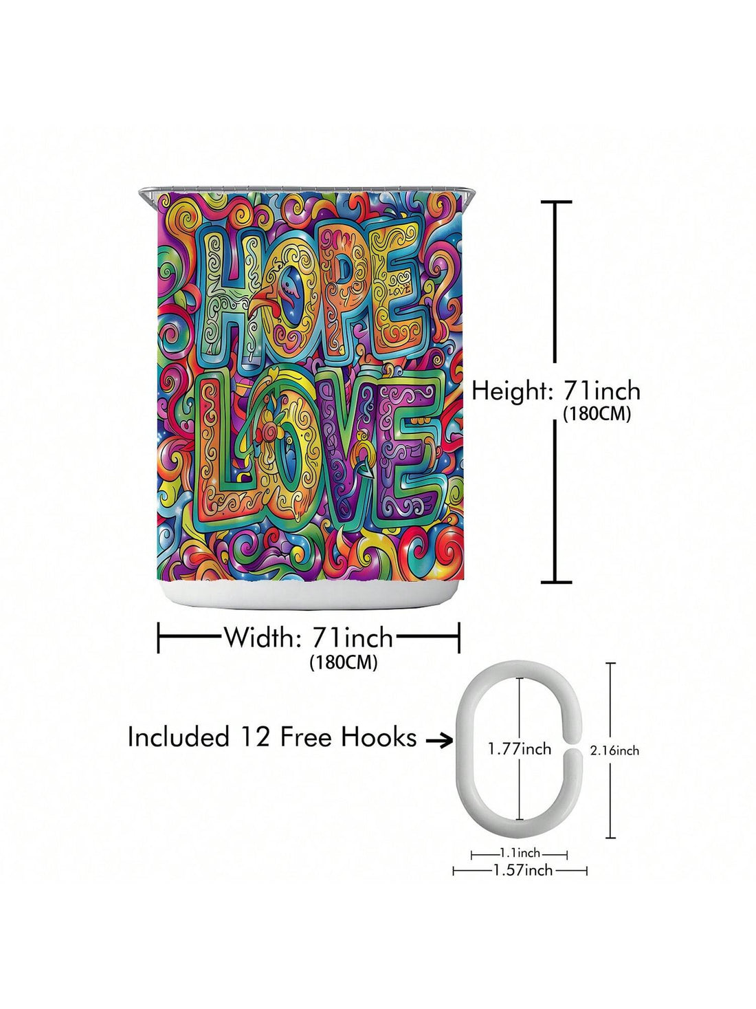 The Colorful Dreams Waterproof <a href="https://canaryhouze.com/collections/shower-curtain" target="_blank" rel="noopener">Shower Curtain</a> Set with 12 Plastic Hooks provides a practical and stylish solution for your bathroom. Made with durable and waterproof material, it includes 12 plastic hooks for easy installation. Perfect for adding a pop of color to your space.