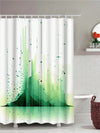 Green Oasis: Modern Polyester Waterproof Shower Curtain for Stylish Bathroom Decor