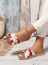 Red Crisscross Band Linen Slippers: A Stylish Summer Couple's Choice