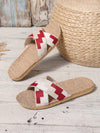 Red Crisscross Band Linen Slippers: A Stylish Summer Couple's Choice