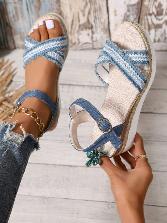 Expertly crafted for both style and comfort, our Denim Vacation Style Wedge <a href="https://canaryhouze.com/collections/women-canvas-shoes" target="_blank" rel="noopener">Sandals</a> are the perfect addition to your summer wardrobe. These lightweight sandals feature a high heel platform that provides just the right amount of elevation, making them versatile and easy to wear for any occasion.