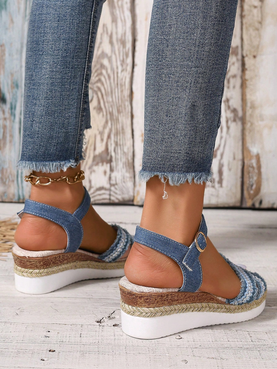 Expertly crafted for both style and comfort, our Denim Vacation Style Wedge <a href="https://canaryhouze.com/collections/women-canvas-shoes" target="_blank" rel="noopener">Sandals</a> are the perfect addition to your summer wardrobe. These lightweight sandals feature a high heel platform that provides just the right amount of elevation, making them versatile and easy to wear for any occasion.