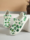 Lucky Charm: Women's Four-Leaf Clover Print Canvas Sneakers for Casual Comfort