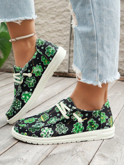 Introducing the Lucky Charm: Women's Four-Leaf Clover Print Canvas <a href="https://canaryhouze.com/collections/women-canvas-shoes" target="_blank" rel="noopener">Sneakers</a>, the perfect blend of style and comfort. These sneakers feature a unique four-leaf clover design, adding a touch of luck to your everyday look. With their canvas material and comfortable fit, you'll never want to take them off. Elevate your casual style with Lucky Charm.