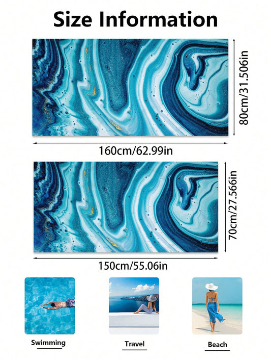 Swirls of Paradise: Magic Marble Beach Towel