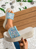 Upgrade your style with these chic women's fashion sandals! Featuring a trendy rope wedge heel, adorable furry ball decor, and a convenient ankle strap for added support, these <a href=