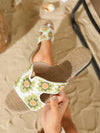 Summer Chic: Women's Embroidered Hollow Out Flat Sandals for Beach Vacations