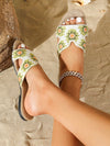 Summer Chic: Women's Embroidered Hollow Out Flat Sandals for Beach Vacations