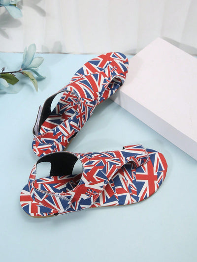 British Flag-Inspired Independence Day Open Toe Sandals