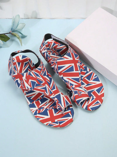 British Flag-Inspired Independence Day Open Toe Sandals