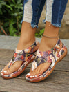 Summer Chic: Women's Floral Print Wedge Heel Peep Toe Sandals