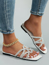 Sparkling Summer: Rhinestone Flat Sandals for Women